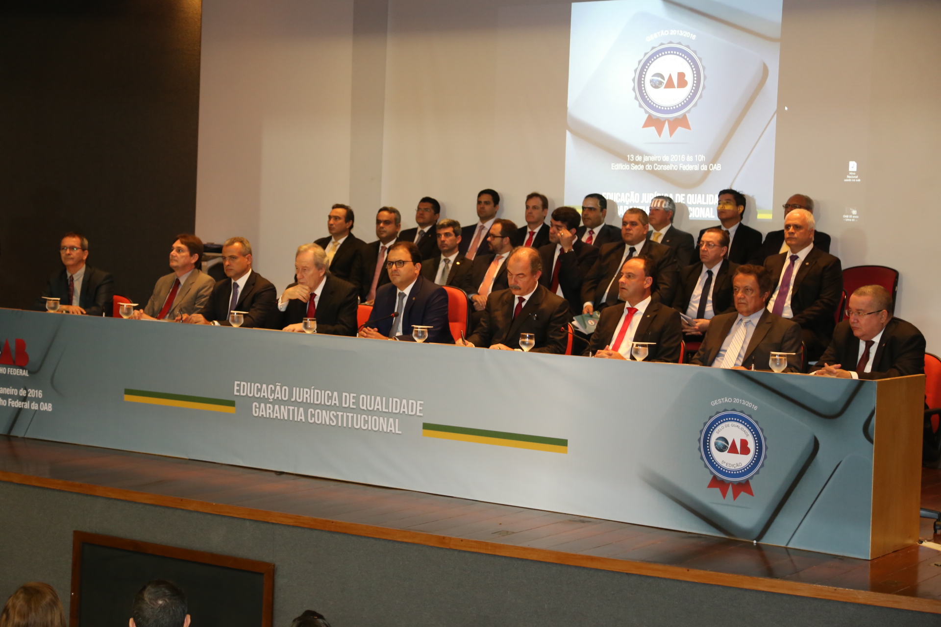 Cerimônia de entrega do selo de qualidade OAB Recomenda a 139 faculdades do país (Foto: Eugenio Novaes - CFOAB)