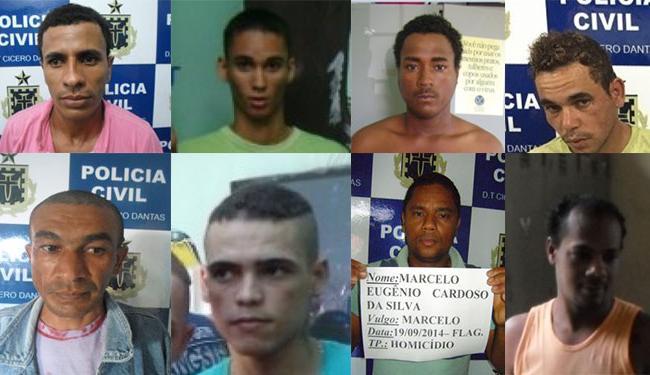 Gicarlos, Anderson, José, Rubismário, Claudiomar, José Rafael, Marcelo e Valmir estão foragidos