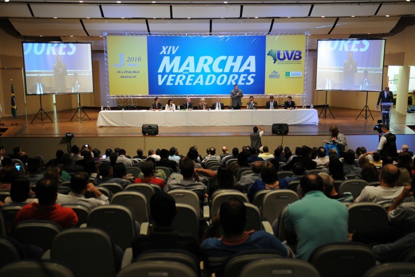 Vereadores de todo o país reunidos no Centro de Convenções Ulysses Guimarães
