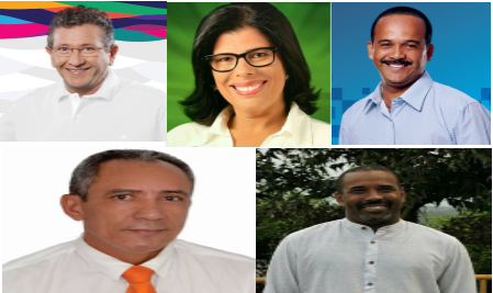 Para te ajudar na análise, o CFF separou os perfis oficiais dos cinco candidatos a prefeito de Camaçari (Foto: Montagem/Camaçari Fatos e Fotos)