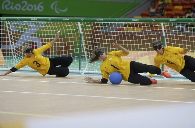 Descrição da imagem: Brasil avança às quartas de final do goalball feminino (Foto: Ricardo Moraes / Reuters)