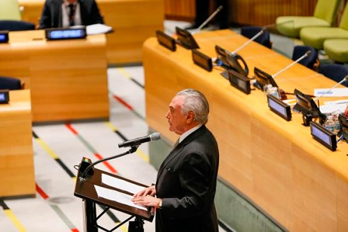 Temer abre o pronunciamento dos Chefes de Estado e de Governo que estão em Nova York para a 71ª Assembleia Geral da Organização das Nações Unidas (Foto: Beto Barata/Agência Brasil)