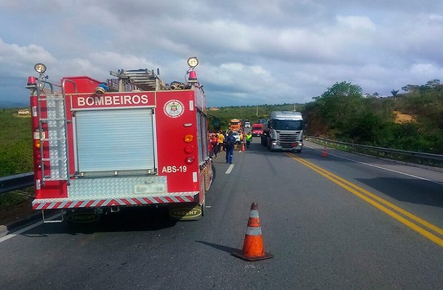 Ônibus saiu da pista e caiu em ribanceira (Foto: Corpo de Bombeiros/ Divulgação)