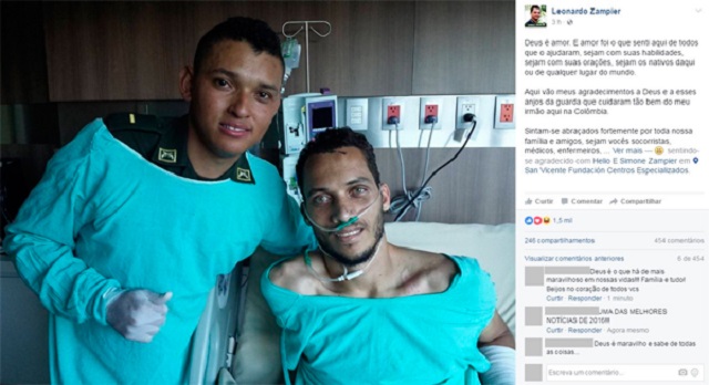 Marlon Lengua foi o policial responsável por encontrar Neto entre os destroços do avião da LaMia (Foto: Reprodução)