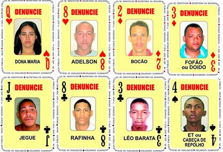 Novos suspeitos foram adicionados ao 'Baralho do Crime' neste sábado (Foto: Divulgação | SSP-BA)