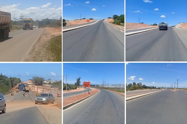 As obras de restauração e duplicação, de mais de 22 quilômetros da Via Atlântica (BA-530), acontecem do início da via, próximo a fábrica da Ford, e vão até o entroncamento com a BA-099, a Estrada do Coco (Foto: CFF/Marcelo Franco)