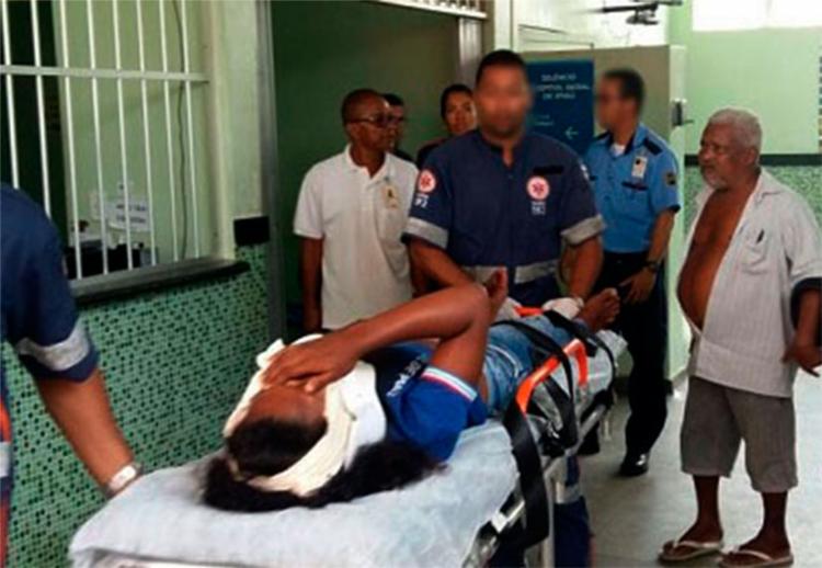 A estudante foi atingida na boca (Foto: Reprodução | Giro Ipiaú)