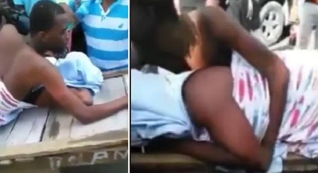 Populares registraram o momento em que eles eram levados ao hospital