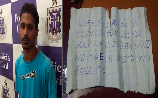 Bandido ainda deixou bilhete ameaçando familiares caso seguissem com cerimônia
