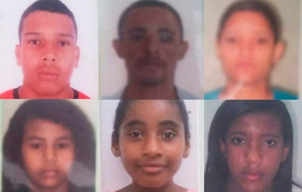 Da esquerda para a direita: Rodrigo, José Carlos e Ianka. Embaixo: Sidiane, Marlene e Êmilly