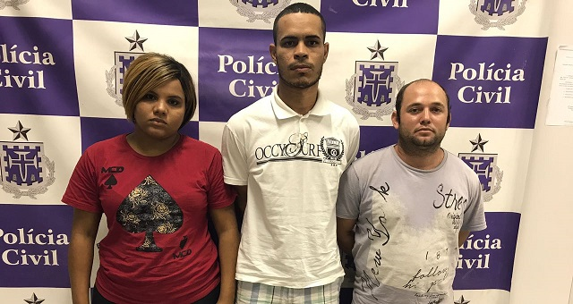 Tainá Pereira de Souza, 21, José Alberto Pereira dos Santos, o 'Poio', 33, e Amílcar José Farias Medeiros (Foto: PM Divulgação) Tainá Pereira de Souza, 21, José Alberto Pereira dos Santos, o 'Poio', 33, e Amílcar José Farias Medeiros (Foto: PM Divulgação)