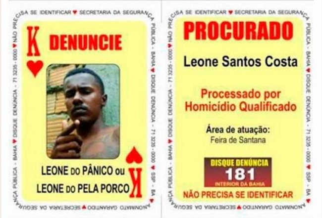 Leone Santos Costas é o Rei de Copas do Baralho do Crime da SSP