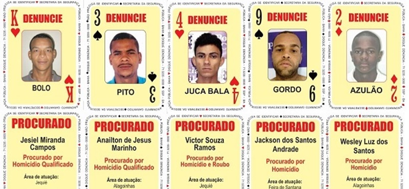 Foram atualizadas cartas nos naipes ‘Ouros’, ‘Copas’ e ‘Espadas’ (Foto: Divulgação SSP-BA)