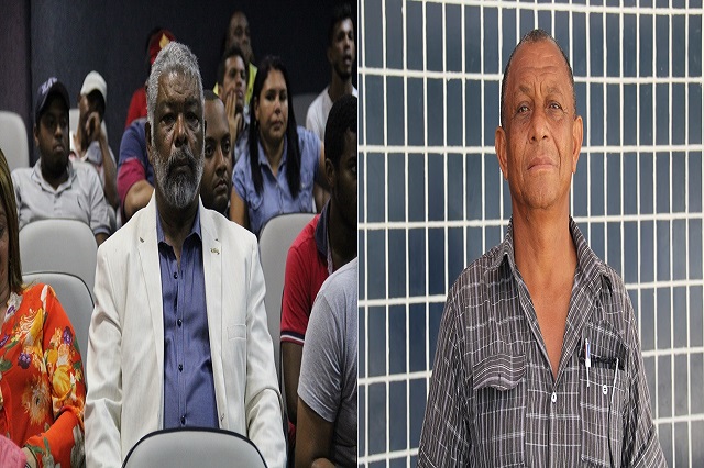 Presidente da Cooperativa dos Pescadores de Camaçari, Ajax Tavares e o presidente da Colônia de Pescadores Z14 Manoel Brito