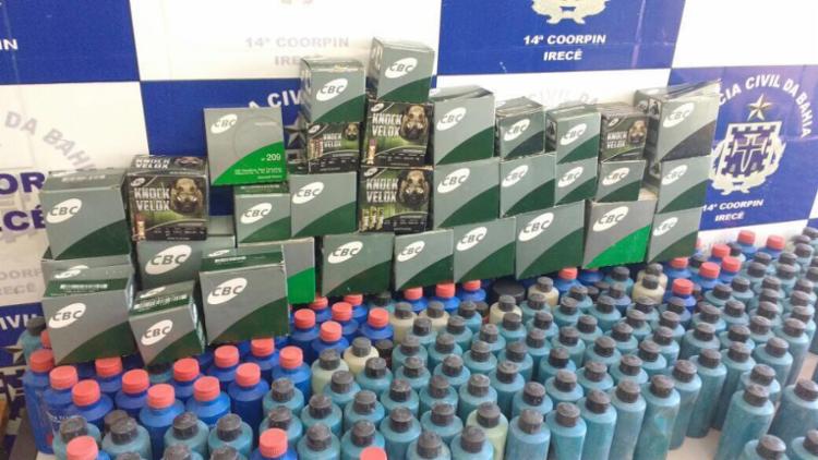 Munições, estojos e espoletas são encontrados em box do mercado municipal em Irecê (Foto: Divulgação/SSP-BA)
