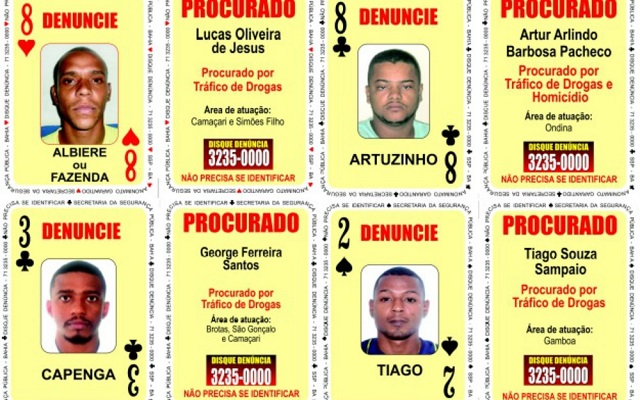 Criminosos foram adicionados ao 'Baralho do Crime' da Bahia (Foto: Divulgação/SSP)