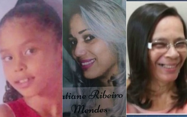 Celine (9 anos), Tatiane (34 anos) e Idália (58 anos) foram vítimas da tragédia (Foto: Montagem / G1)