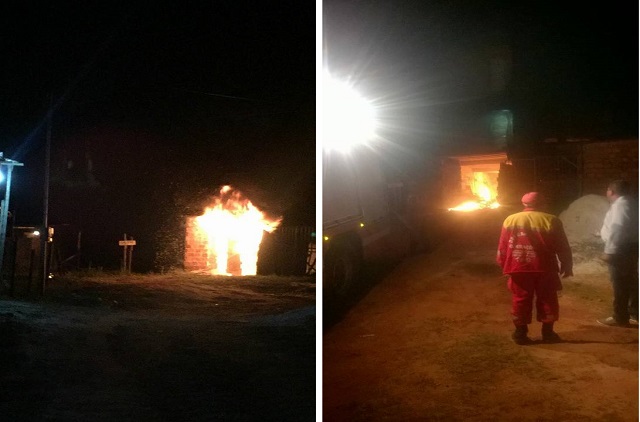 Apesar do esforço dos bombeiros e da Polícia Militar, o imóvel foi totalmente consumido pelas chamas e a estrutura ficou comprometida (Foto: Divulgação)