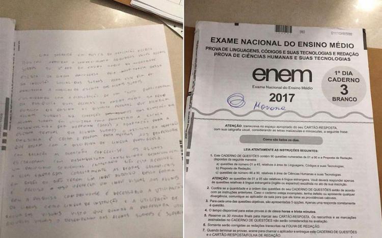 Policiais federais apreenderam o rascunho da redação do candidato suspeito (Foto: Divulgação | PF)