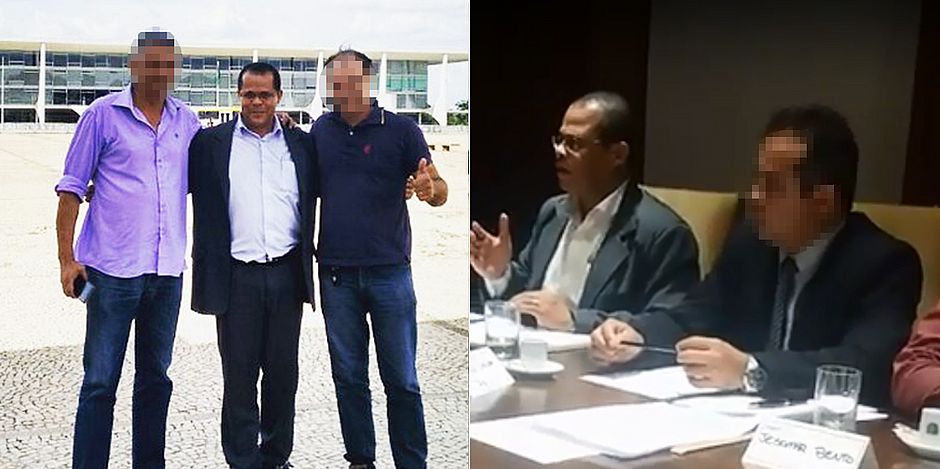 Carmerino em Brasília e em reunião com outros empresários (Foto: Reprodução/Leitor CORREIO)