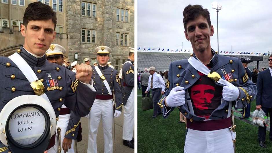 Spenser Rapone, 26, foi dispensado por “conduta imprópria”. Depois de se formar, ele serviria como segundo-tenente na infantaria do Exército