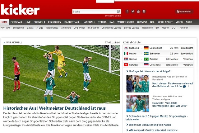 Kicker jornal Alemanha (Foto: Reprodução) 