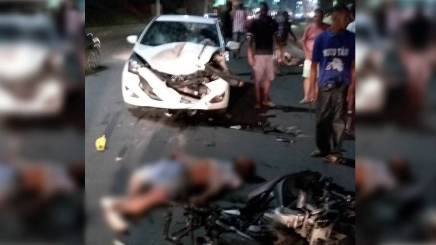 De acordo com 22ª Companhia Independente de Polícia Militar (CIPM), o motorista do HB20 fugiu sem prestar socorro às vítimas (foto Simões Filho Online)