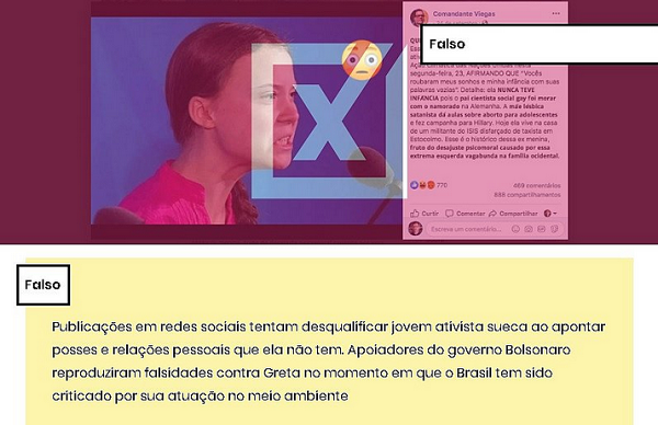 Jovem sueca Greta Thunberg, de 16 anos, tem sido alvo de uma série de boatos e especulações em redes sociais (Foto: Reprodução)