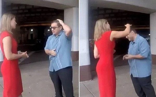 Parlamentar com repórter durante entrevista (Foto: Reprodução)