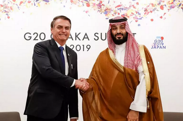 Bolsonaro e o Principe Herdeiro da Arábia Saudita, Mohammed Bin Salman (Foto: Alan Santos | PR)