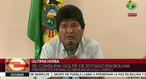 Morales justificou sua renúncia para evitar a continuação da violência no país após três semanas de confrontos entre seus apoiadores e seus críticos