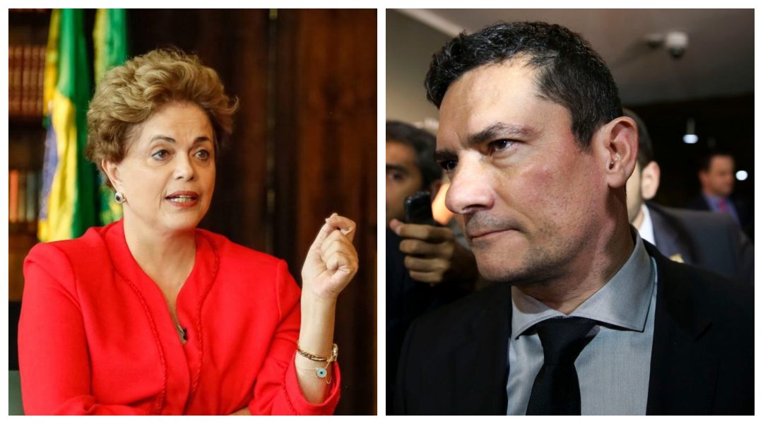 Ex-presidente Dilma Rouseff e o ministro da Justiça Sérgio Moro