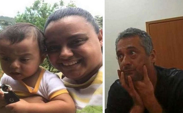 Mãe com Bernardo e o suspeito (Foto: Reprodução)