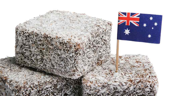Lamington é um pão de ló coberto com chocolate e coco ralado, muito popular entre os australianos (Foto: Reprodução)