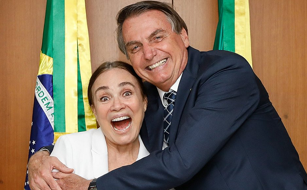 Atriz Regina Duarte se reuniu com o presidente Jair Bolsonaro (Foto: Reprodução)