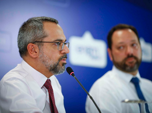 Coletiva do ministro Weintraub e do presidente do Inep, Alexandre Lopes, sobre as provas do Enem (Foto: Sérgio Lima | Poder360)