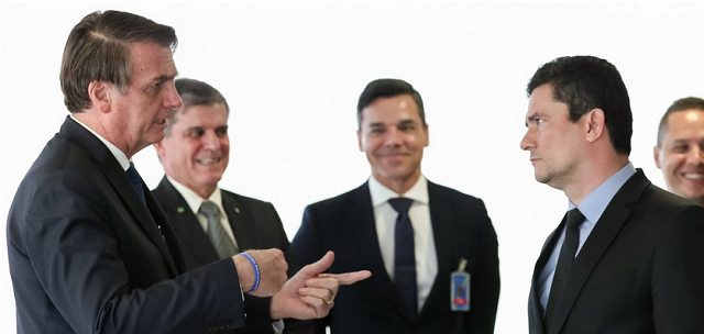 Presidente Jair Bolsonaro e o Ministro da Justiça e Segurança Pública, Sergio Moro (Foto: Marcos Corrêa | PR)