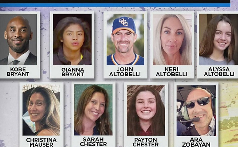 Todos estavam a caminho de um jogo de basquete em Thousand Oaks, no centro de treinamento Mamba Academy, construído por Kobe (Foto: Reprodução | CBS Los Angeles)