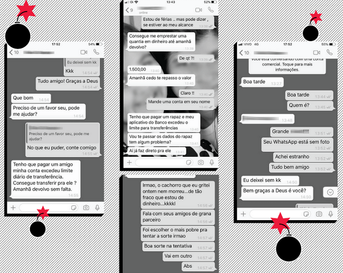 A partir da obtenção dos dados, o golpista passa a assumir o controle da conta e tem acesso a todos os contatos da vítima (Foto: Reprodução)