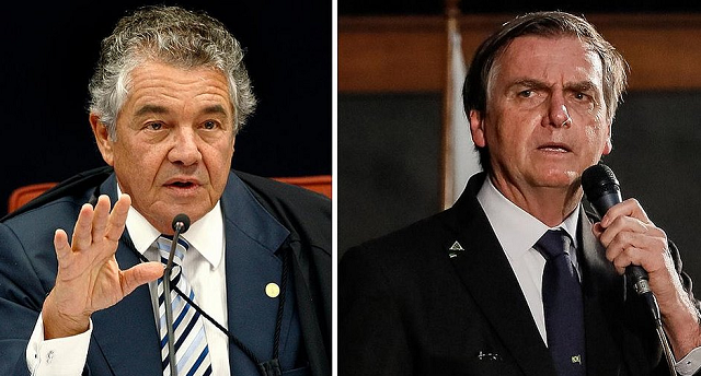 Marco Aurélio Mello e Jair Bolsonaro (Foto: STF | Isac Nóbrega | PR)