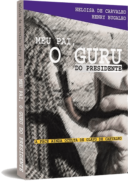 Olavo de Carvalho, pai da autora do livro, figura como 'conselheiro do presidente Jair Bolsonaro', desde sua companha eleitoral, mas notadamente como 'guru do presidente' a partir de sua eleição, chegando a indicar nomes para cargos de primeiro escalão do governo - Reprodução