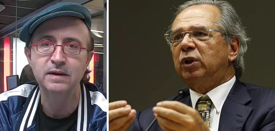Reinaldo Azevedo e Paulo Guedes (Foto: Reprodução | Reuters)