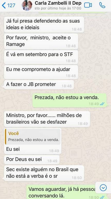 Ex-ministro diz que proposta por vaga no STF partiu da deputada (Foto: Reprodução)