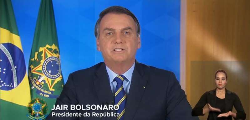 Presidente Jair Bolsonaro durante pronunciamento em cadeia nacional de rádio e TV - TV Brasil / Reprodução