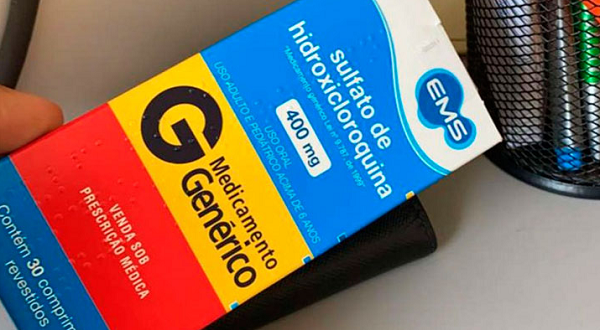 Caixa de sulfato de hidroxicloroquina (Foto: Reprodução | Twitter)