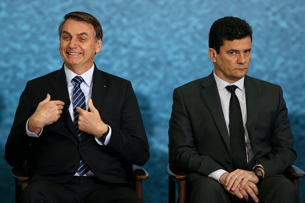 Presidente Jair Bolsonaro e o ex-ministro Sergio Moro (Foto: Pedro Ladeira | Folhapress)