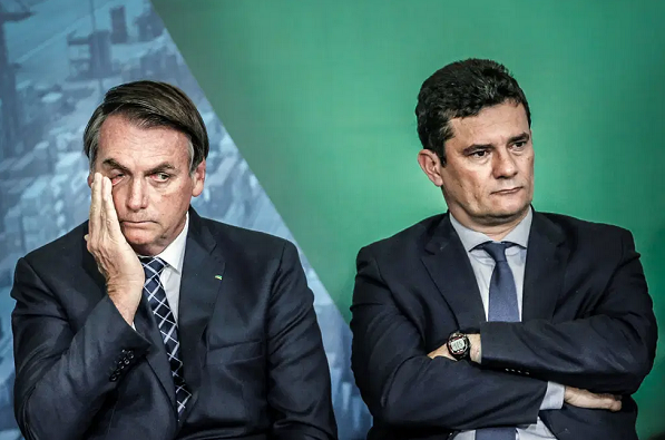 Bolsonaro e Sergio Moro: acusações do ex-ministro de pressão para troca na Polícia Federal (Foto: Adriano Machado | Reuters)