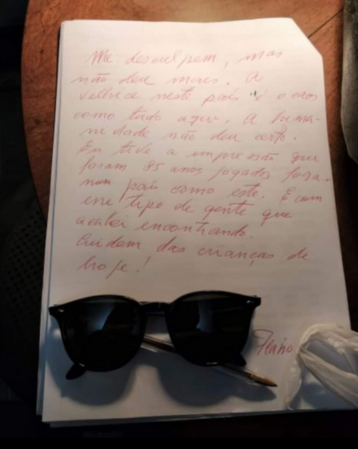 Carta deixada por Flávio Migliaccio (Foto: Reprodução)