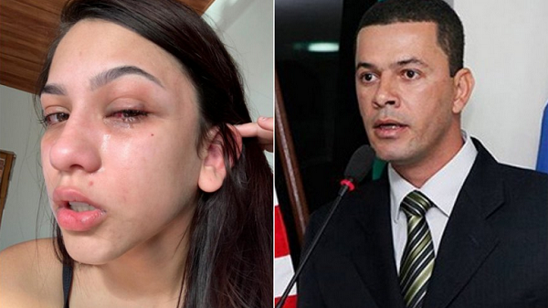 Estudante de medicina Rafaella Carvalho, de 18 anos, e o pai, presidente da Câmara de Vereadores de Campo Formoso, José Alberto de Carvalho (PSD), conhecido como Zé Lambão (Foto: Reprodução)