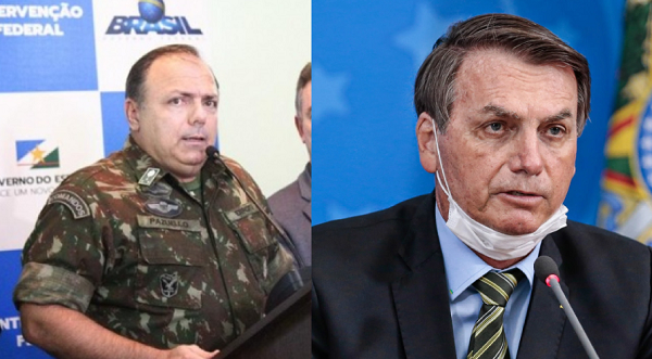 O general Eduardo Pazuello, ministro interino da Saúde, e Jair Bolsonaro (Foto: Reprodução | Montagem)